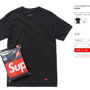 Supreme Hanes Tagless Tees (3 Pack) Black